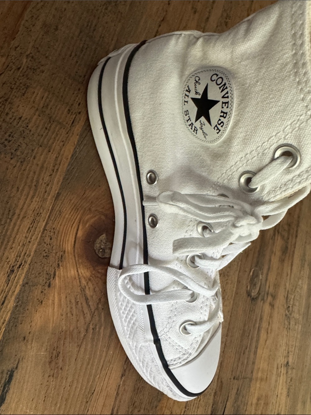 Converse White High Top Canvas Sneakers - Picture 5 of 11